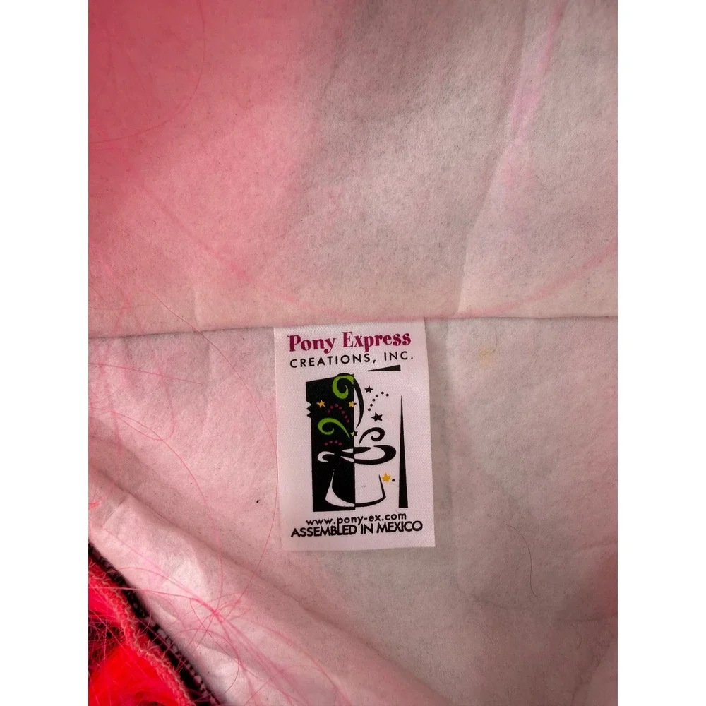 Pony Express Creations Witch Hat with Pink Hair Halloween Costume Accessory OS